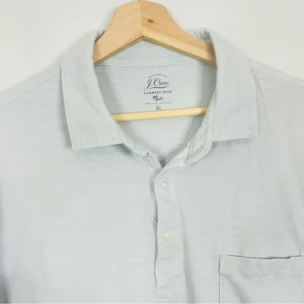 J. Crew Light Blue Cotton Pique Polo XL